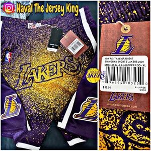 NBA Mitchell & Ness RE-TAKE Purple/Gold Los Angeles Lakers 2009 Swingman Shorts